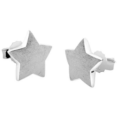 Abbildung von Nenalina Silber Damen Ohrringe Ohrstecker Stern poliert für Frauen und Mädchen, 925 Sterling silber, Damen, Sternchen 324407 090