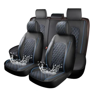 Abbildung von Chifeng Wasserdicht Autositzbezüge Komplettes Set, Universal Vorne + Hinten Sitzbezüge Auto Leder für 5 Sitz Autos, SUVs, Limousinen und LKWs