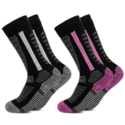 Abbildung von Occulto Kinder Skisocken 2er Pack (Modell: Charlie) Pink Schwarz 35 38