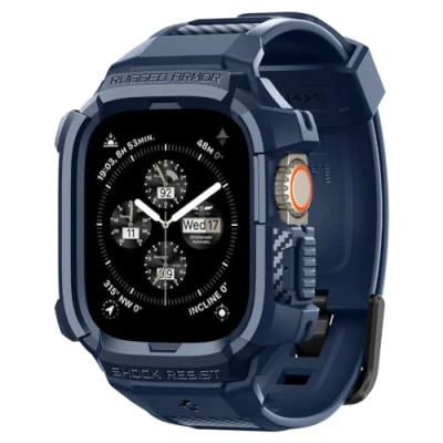 Abbildung von Spigen Rugged Armor Pro Hülle mit Armband Kompatibel Apple Watch Ultra 2 (2023) / (2022) 49mm Marine Blau