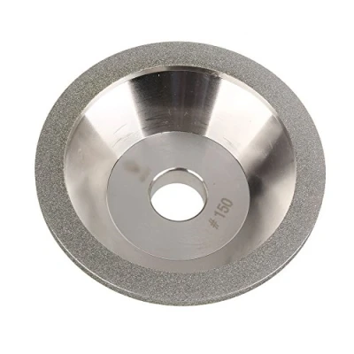Abbildung von BQLZR 100mm Sch¨¹ssel Form Schleifscheibe Tasse Schneider 150 Grit Hartmetall Hart Stahl Silber