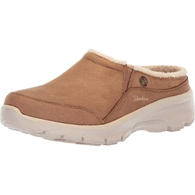 Abbildung von Skechers Women&#039;s Easy Going Latte Twin Gore Slip on Open Back Mule