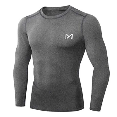 Abbildung von MEETYOO Kompressionsshirt Herren, Funktionsshirt Langarm Fitnessshirt Männer Sportshirt Atmungsaktiv Laufshirt für Laufen Jogging Sport Turnhalle