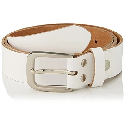 Abbildung von Vascavi Ledergürtel, 3 cm breit, Made in Germany, echt Leder Gürtel für Damen und Herren, kürzbar (105 Gesamtlänge 115 cm, Weiß)