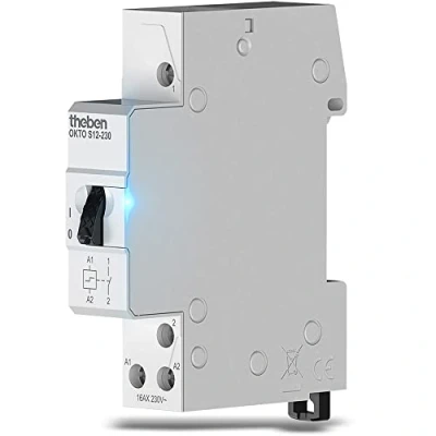 Abbildung von Theben 3120120 Okto S12 230 Stromstoßschalter I Stromstoßrelais 230V Elektromechanisch DIN Schiene Hutschiene 1 Schließer LED BIS 200W Lichtsteuerung (1er Pack)