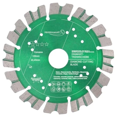 Abbildung von PRODIAMANT Premium Diamant Trennscheibe Concave Turbo 125mm x 22,2mm für Stein Beton Trockenschnitt Diamantscheibe