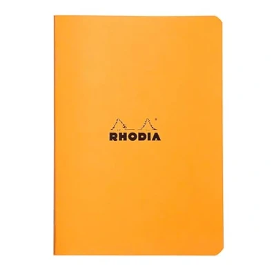 Abbildung von Rhodia 119184Cpack Packung 10 Notizheft Kladde geheftet, DIN A5 (21x14,8 cm), kariert, 48 Blatt, 80g, Orange, 1 Pack