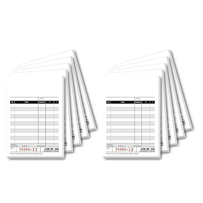 Abbildung von SIGEL KC620/10 Kassenblock mit Additionsblatt, 10x16,5 cm, 10 Stück á 2x50 Blatt, fortlaufender Nummierung auf Original und Kopie, aus Recyclingpapier
