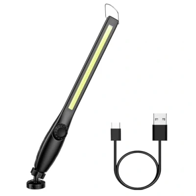 Abbildung von AuRiver Arbeitsleuchte LED Akku mit Magnet, Arbeitslampe Werkstatt, Werkstattlampe Arbeitslicht für Auto Reparatur, Garage, Camping, Notbeleuchtung (Schwarz)