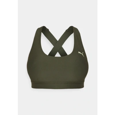 Abbildung von Puma BRA MID Sportbh mit mittlerer Stützkraft, Damen, Größe: Large, Dark olive