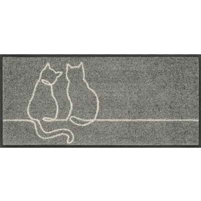 Abbildung von wash+dry Fußmatte, Lovetails 35x75cm, innen und außen, waschbar, grau