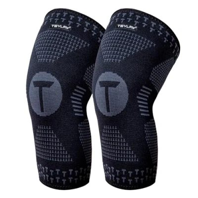 Abbildung von Teylam Kniebandage für Männer/Damen 2er set, Medizinisches knieschoner Meniskusriss, Arthritis, ACL, Kompression bandage knie Basketball, Volleyball, Yoga, Laufen, Rechts &amp; links Bein tragbar
