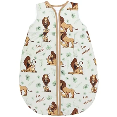 Abbildung von TupTam Baby Sommer Schlafsack 0.5 TOG aus OEKO TEX zertifizierten Materialien, Farbe: Löwe/Braun/Grün, Größe: 80 86
