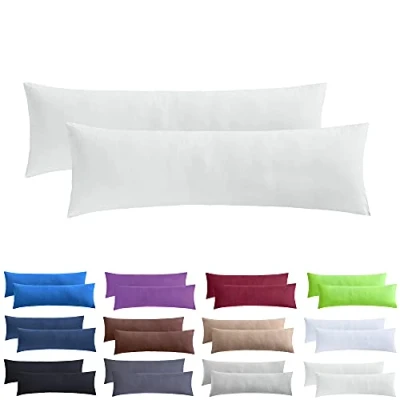 Abbildung von NatureMark 2er Pack Jersey Kissenbezug Kissenhülle Kissenbezüge Seitenschläferkissen Nackenkissen viele Größen und Farben ÖKO TEX (40 x 145 cm (Seitenschläfer/Stillkissenbezug), Natur/Creme)