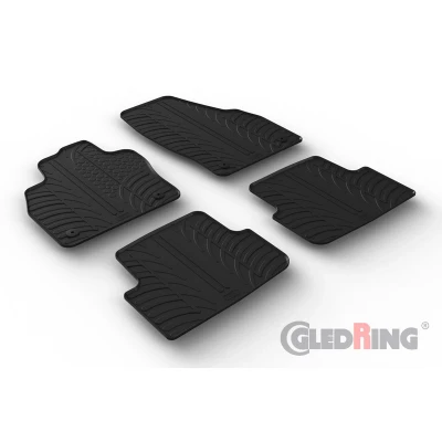 Abbildung von Gledring 0660 Fußmattensatz Gummi vorne und hinten 4 schwarz 750mm 550mm