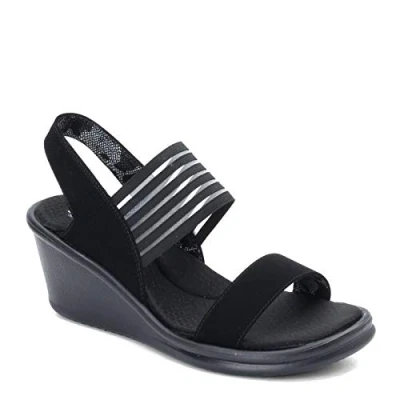 Abbildung von Skechers Damen Rumblers SCI FI Slingback Sandalen, Black Mitobuck/Gore/Trim, 41 EU