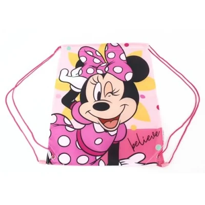Abbildung von Disney Minnie Mouse Turnbeutel für Mädchen, Kinder Rucksack mit Kordelzug, Gepäcktasche, Reisesack Rucksack, Geschenk