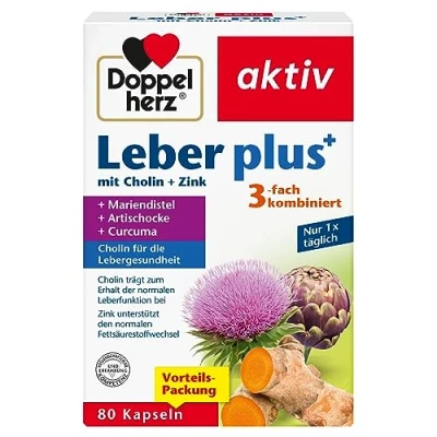 Abbildung von Doppelherz Leber plus Mit Cholin als Beitrag zum Erhalt der normalen Leberfunktion sowie eines Fettstoffwechsels 80 Kapseln