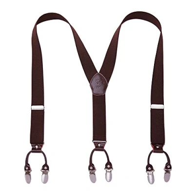 Abbildung von KANGDAI Herren Hosenträger 6 Clips Heavy Duty Men Braces Y Zurück 20 Farben Durable Elastic Verstellbare Starke Metall