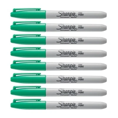 Abbildung von Sharpie Permanentmarker Feine Spitze Grün 8 Stück