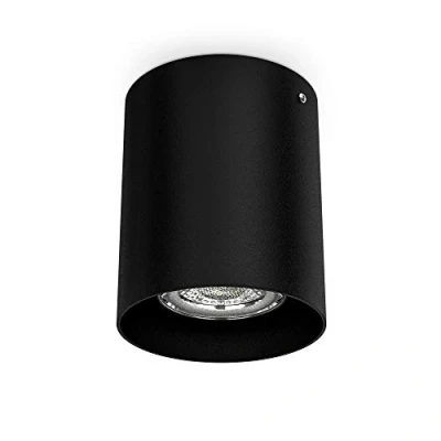Abbildung von B.K.Licht Aufbauspot GU10 Fassung, max. 50 Watt, rund, Deckenlampe, Deckenstrahler, Spot, Aufbauleuchte, Aufputzleuchte, Deckenspot, Spotlight, Deckenbeleuchtung, Aufbaulampe, 8x9,5 cm, Schwarz