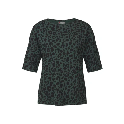 Abbildung von Street One LEO Tshirt print, Damen, Größe: 34, Grün