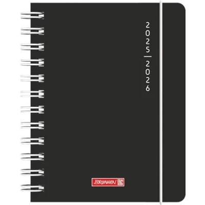 Abbildung von BRUNNEN Schülerkalender 2025/2026 „Plain Black“ A6, Kunststoff