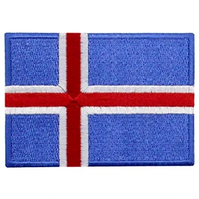 Abbildung von Island Flagge Bestickter Aufnäher zum Aufbügeln/Annähen
