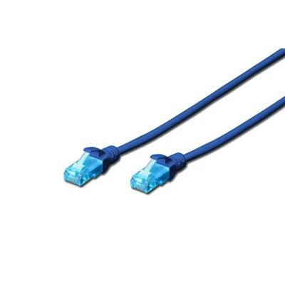 Abbildung von DIGITUS LAN Kabel Cat 5e 0,5m CCA Netzwerkkabel Mit RJ45 U/UTP Ungeschirmt Kompatibel zu 6 &amp; 5 Blau