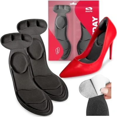 Abbildung von SULPO Schuheinlagen für High Heels, Pumps, Stilettos Einlegesohlen Damen Einlagen Schuhe Rutschfeste und selbstklebende mit Fersenschutz