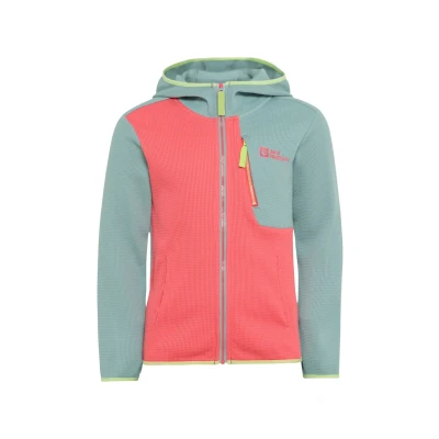 Abbildung von Jack Wolfskin Actamic GRID Midlayer Laufjacke für Kinder, Größe: 164, Sunset coral