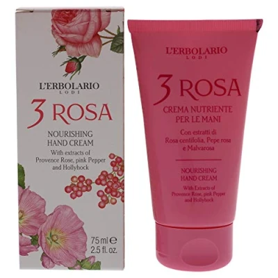 Abbildung von L&#039;Erbolario 3 Rosa parfümierte Handcreme für die Samtige Haut, 1er Pack (1 x 75 ml)