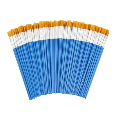 Abbildung von Relaxdays Pinsel 100 teilig, Acryl, Öl &amp; Wasserfarben, Hobby Schule, Nylon Borsten, Malpinsel Set, Mehrfarbig