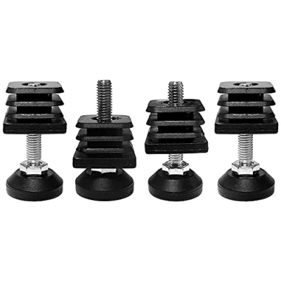 Abbildung von cyclingcolors 4x Gewindestopfen stopfen vierkantrohr stellfuß einstellbar schraubfuß möbelfuß Endkappe, 25mm x