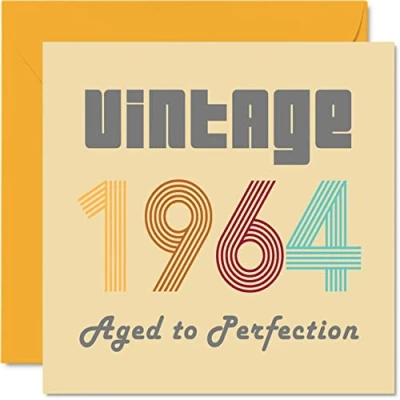 Abbildung von Geburtstagskarten zum 60. Geburtstag für Männer und Frauen Vintage 1964 Aged To Perfection 60 Lustig Sie Ihn 145 mm x Glückwunschkarten