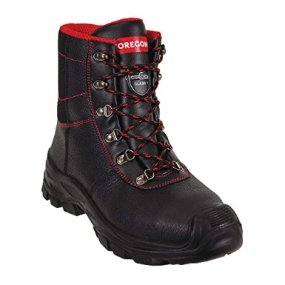Abbildung von Oregon Sarawak Klasse 1 Kettensägen Schnittschutzstiefel aus Leder, Stahlkappen, Sicherheits Arbeitsstiefel, Größe 45