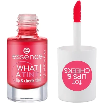 Abbildung von essence WHAT A TINT! lip &amp; cheek tint, Rouge, Nr. 02, Rot, langanhaltend, sofortiges Ergebnis, natürlich, vegan, ölfrei, ohne Parabene, Nanopartikel frei, 1er Pack (4.9ml)