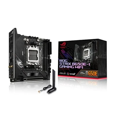 Abbildung von ASUS ROG STRIX B650E I GAMING WiFi Mainboard Sockel AMD AM5 (Ryzen 7000, Mini ITX, DDR5 Speicher, 10+2 Power Stages, USB 3.2 Gen 2 Typ C, PCIe 5.0, Q Release, 6E, Aura Sync)