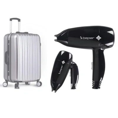 Abbildung von BEPER P301ASC100 Reise Haartrockner, 1200W, klappbarer 3 Temperaturen, 2 Geschwindigkeiten, kleiner und leichter Schwarz