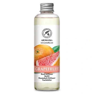Abbildung von Raumduft Nachfüllflasche Grapefruit 200ml Intensiv und Langanhaltend Natürlicher Nachfüller zum Büro Boutique Restaurant Aromatherapie von Aromatika