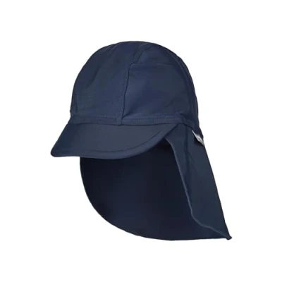 Abbildung von Sterntaler Schirmmütze Nacken Uni Baby und Kinder Mütze mit Nackenschutz UV Schutz 50+ Bademütze Kopfbedeckung Schwimmbad Strand Unisex Bademode Marine, Größe 47