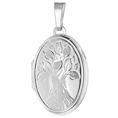 Abbildung von trendor Medaillon Lebensbaum 925 Silber zauberhafter Anhänger für Damen, eleganter Halsschmuck Frauen, liebevolle Geschenkidee, 39585