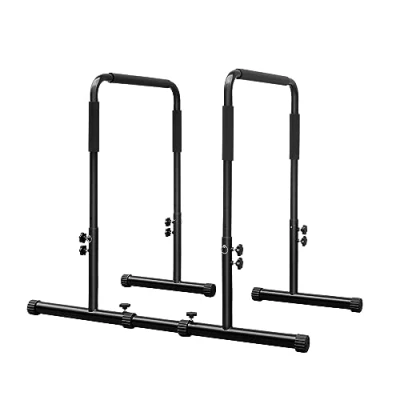 Abbildung von FUNJEPE Verstellbare Dip Barren Station, Klimmzugstangen, robuster Stahl, Parallel Push Up Ständer, Station für Zuhause, Fitnessstudio, Krafttraining, Workout, Fitnessübungsgeräte