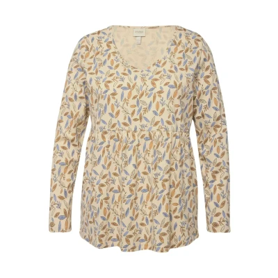 Abbildung von Ulla Popken Vausschnitt Nachtwäsche Shirt, Damen, Größe: 46/48, Popcorn