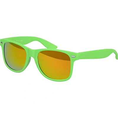 Abbildung von Balinco Sonnenbrille UV400 CAT 3 CE Rubber mit Federscharnier für Damen &amp; Herren (grün rot/orange verspiegelt)