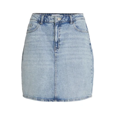 Abbildung von VILA Vikaja Skirt Jeansrock, Damen, Größe: 34, Light blue denim