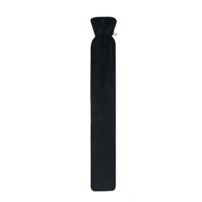 Abbildung von Premium Schlauch Wärmflasche mit hochwertigem Supersoft Korean Fleece Bezug 77cm x13cm BS1970:2012 zertifiziert TÜV Rheinland getestet (Schwarz)
