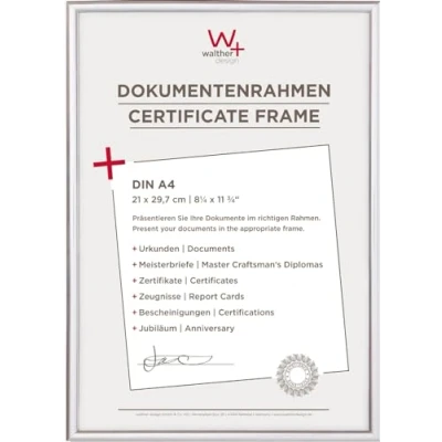Abbildung von walther design Bilderrahmen silber 21 x 29,7 cm (DIN A4) New Lifestyle Kunststoffrahmen KV130S