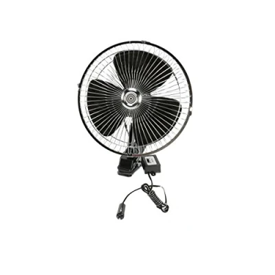 Abbildung von All ride Mini Ventilator 24V Clip für Auto und LKW Mit 2 m langem Stromkabel Zigarettenanzünder Gadget Zubehör Schwarz/Silber