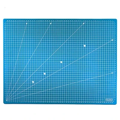 Abbildung von MAXKO Schneidematte A1 (90 x 60 cm), blau, Bastelunterlage schnittfest, selbstheilend, beidseitig bedruckt, metrische Einteilung Schneideunterlage, Cutting Mat, Schreibtischunterlage